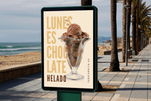 cartel personalizado heladería